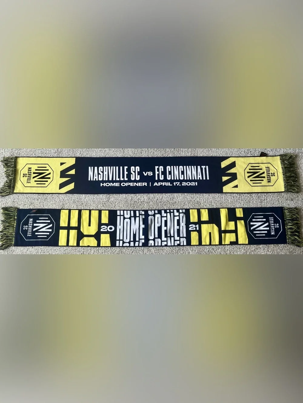Nashville SC vs FC Cincinnati (April 17, 2021) Home Opener Soccer Scarf